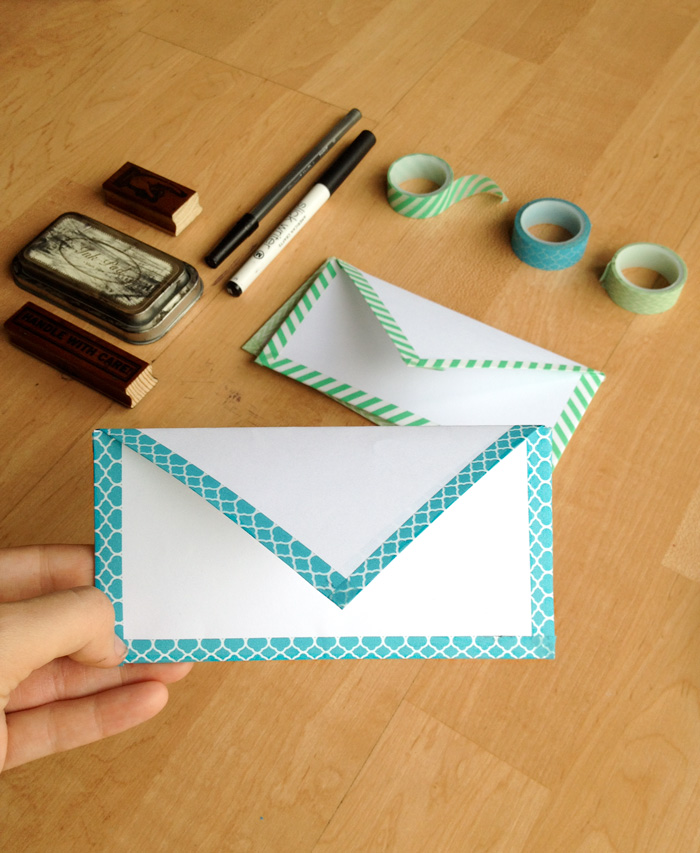 How to Make Your Own Scrapbook Paper and Washi Tape Envelopes