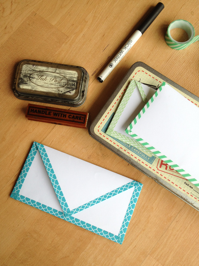 DIY Paper envelope with washi tape