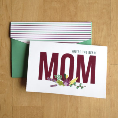 Printable Mothers Day Card + Envelope