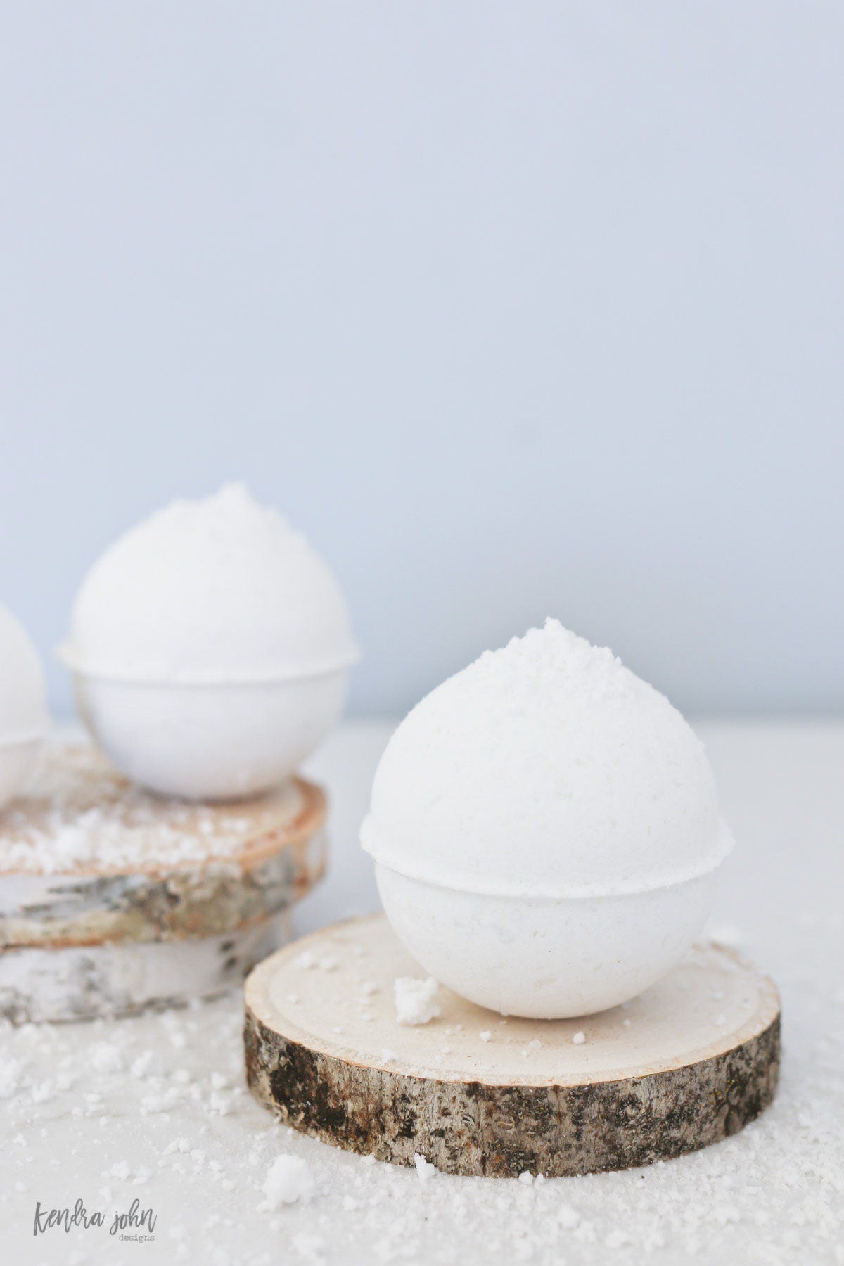 White homemade bath bombs