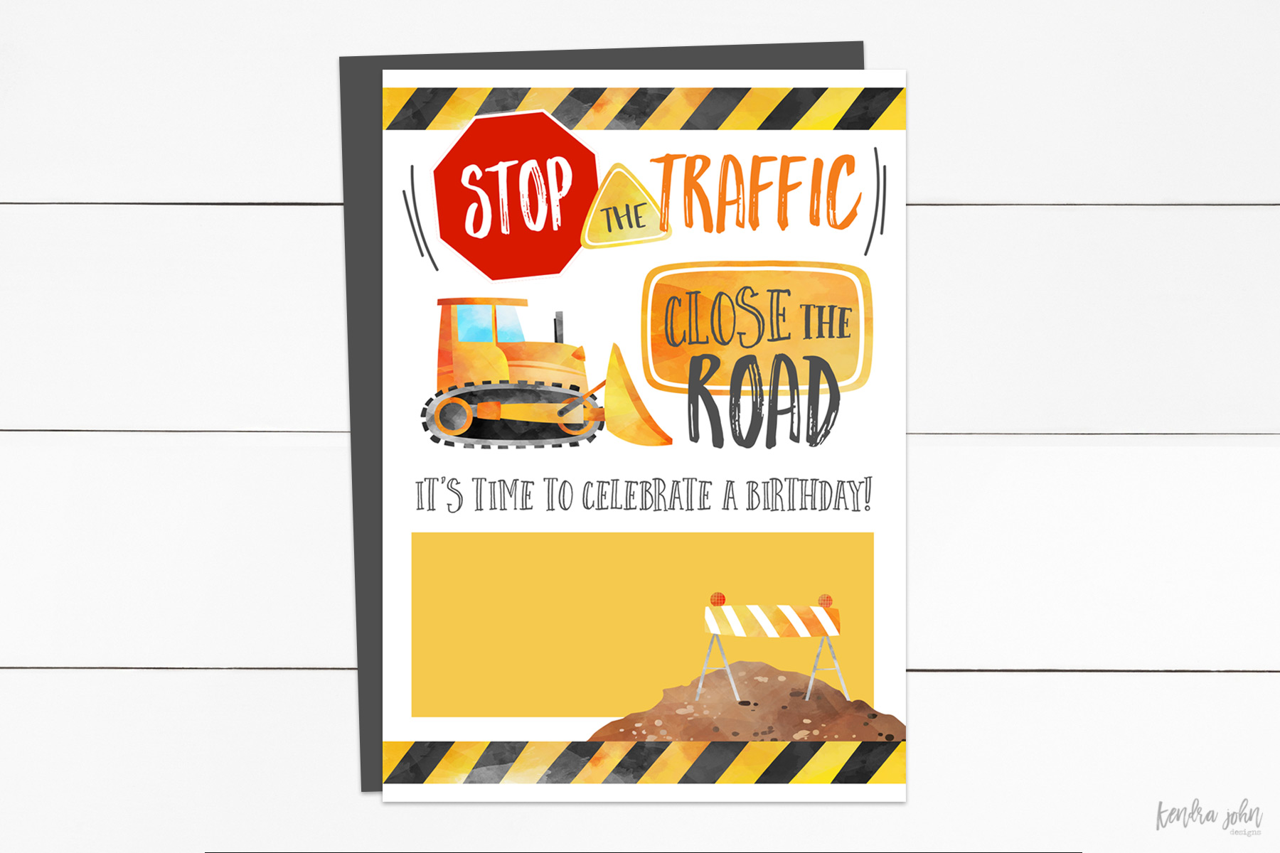 Free] Construction Birthday Party Invitations | Kendra John Designs
