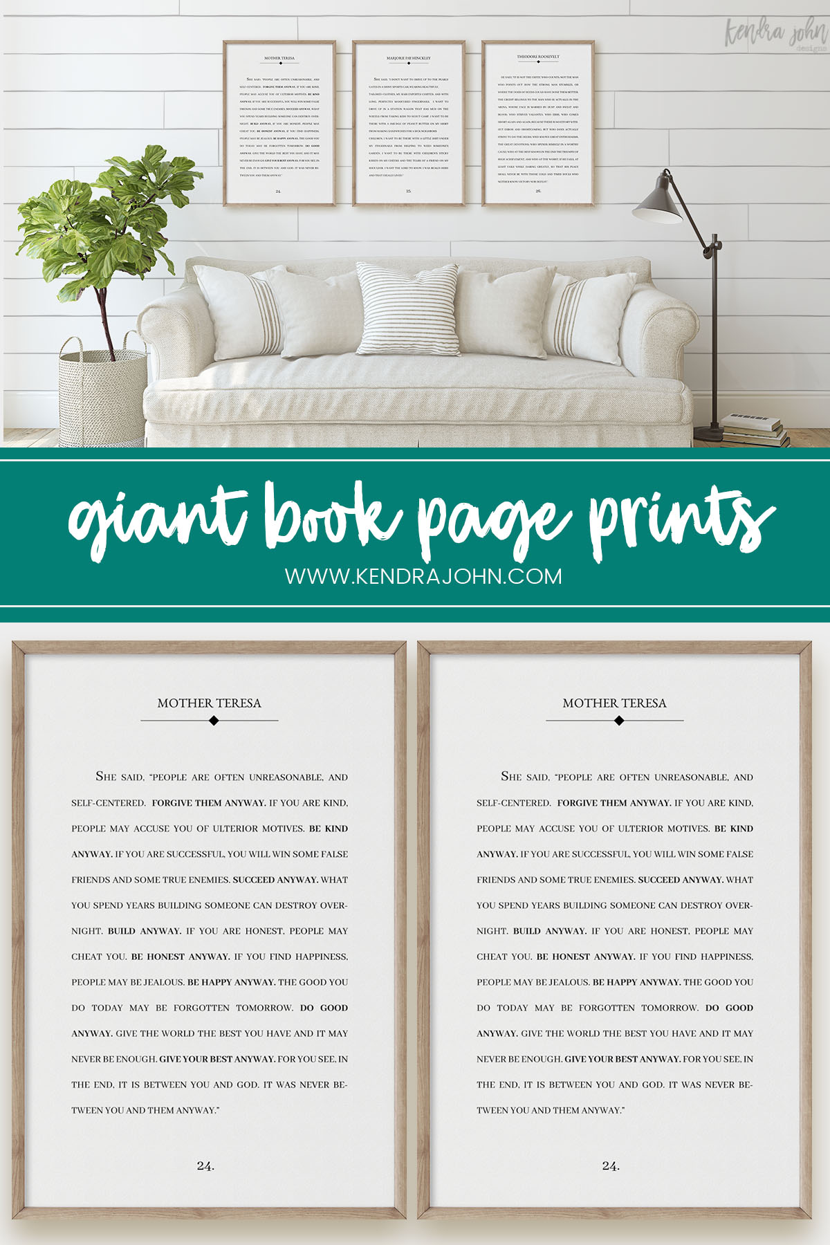 large book page print for home decor