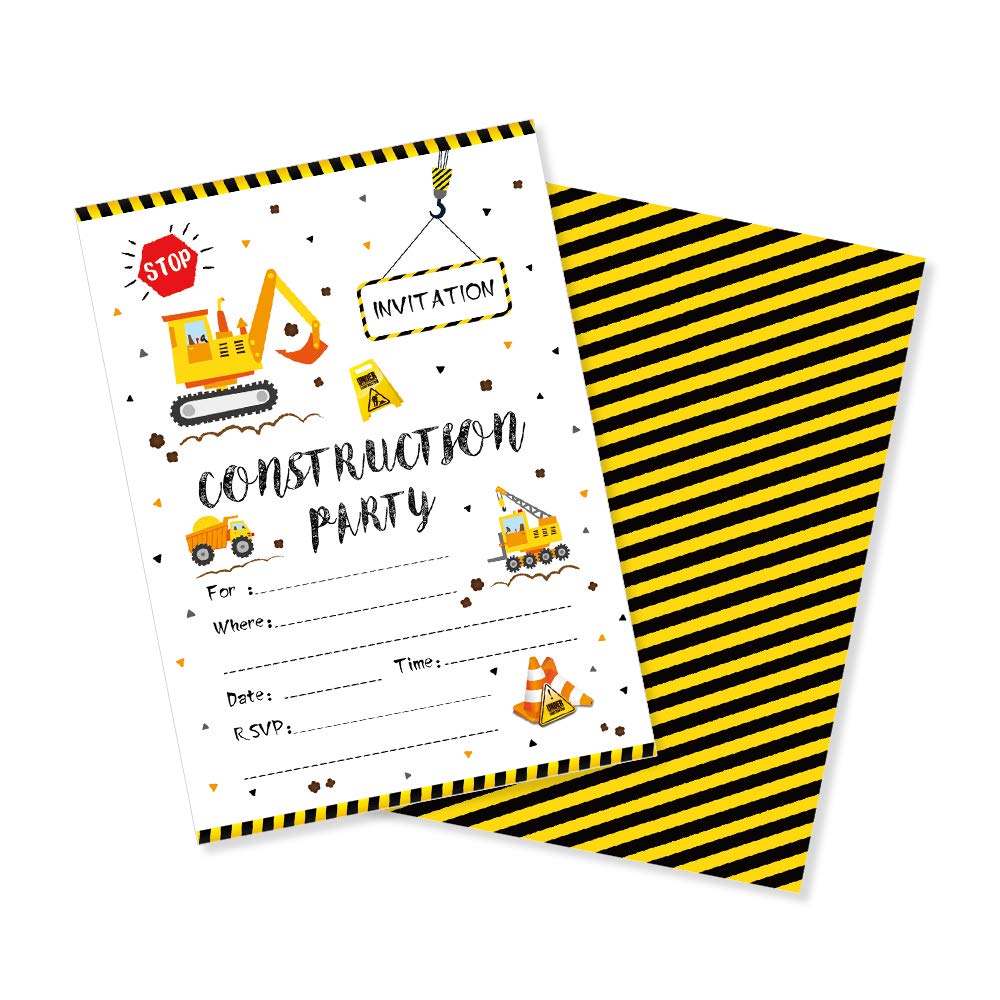 Construction Truck Birthday Party Invitation